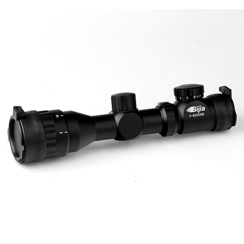 BIJIA 2-6X32 Adjustable Hunting Green Red Dot Illuminated Tactical Riflescope Reticle Optical Sight Scope for Shotgun Riflescope