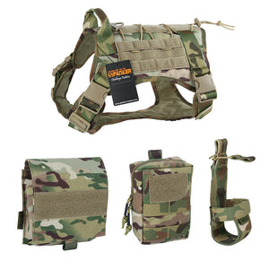 EXCELLENT ELITE SPANKER Tactical Battle Dog Clothes Suit Military Outdoor Training Molle Vest Harness Pets Hunting Accessories
