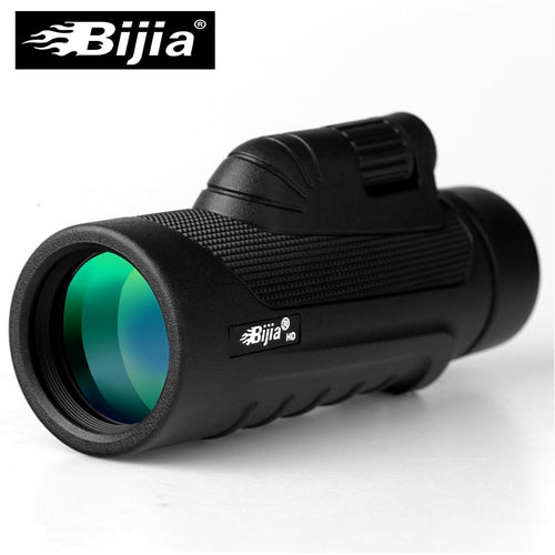 BIJIA 10x42 High Quality Single Focus Optic Lens Monocular Non-slip Pocket Telescope Hunting Travel Spotting Scope