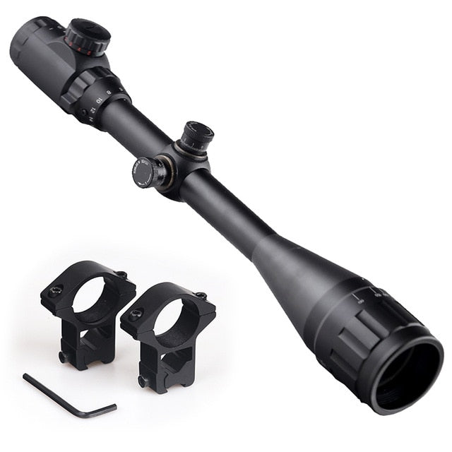 BIJIA 6-24X50AOEG Hunting Shooting Rifle Scope 1/4 MOA 25.4mm 1inch Tube Riflescope With 11mm/20mm Rail Mounts