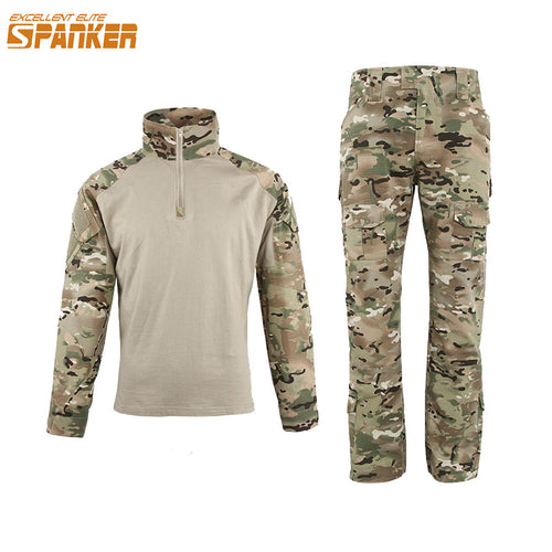 EXCELLENT ELITE SPANKER Military Camouflage Suit Tactical Assault Combat Mens Set For Outdoor Army Hunting CS Sets