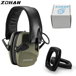 ZOHAN Electronic Earmuff NRR22DB  Hunting Earmuffs Tactical Shooting Hearing Protection And One Pair Of Replacement Gel Ear Cup